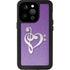 Purple Glitter Musical Heart iPhone 15 Pro Waterproof Case